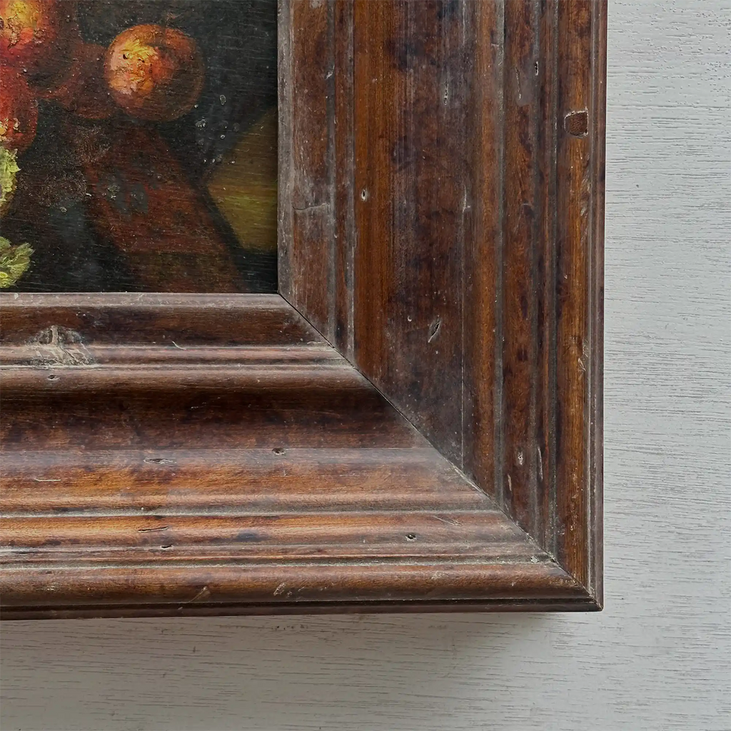 Original Classical Fruit Still Life Hand-Painted Oil Painting in Heavy Dark Wood Frame  (with Frame 43 x 38 cm) - Vintage Oil Painting - Arden Gallery