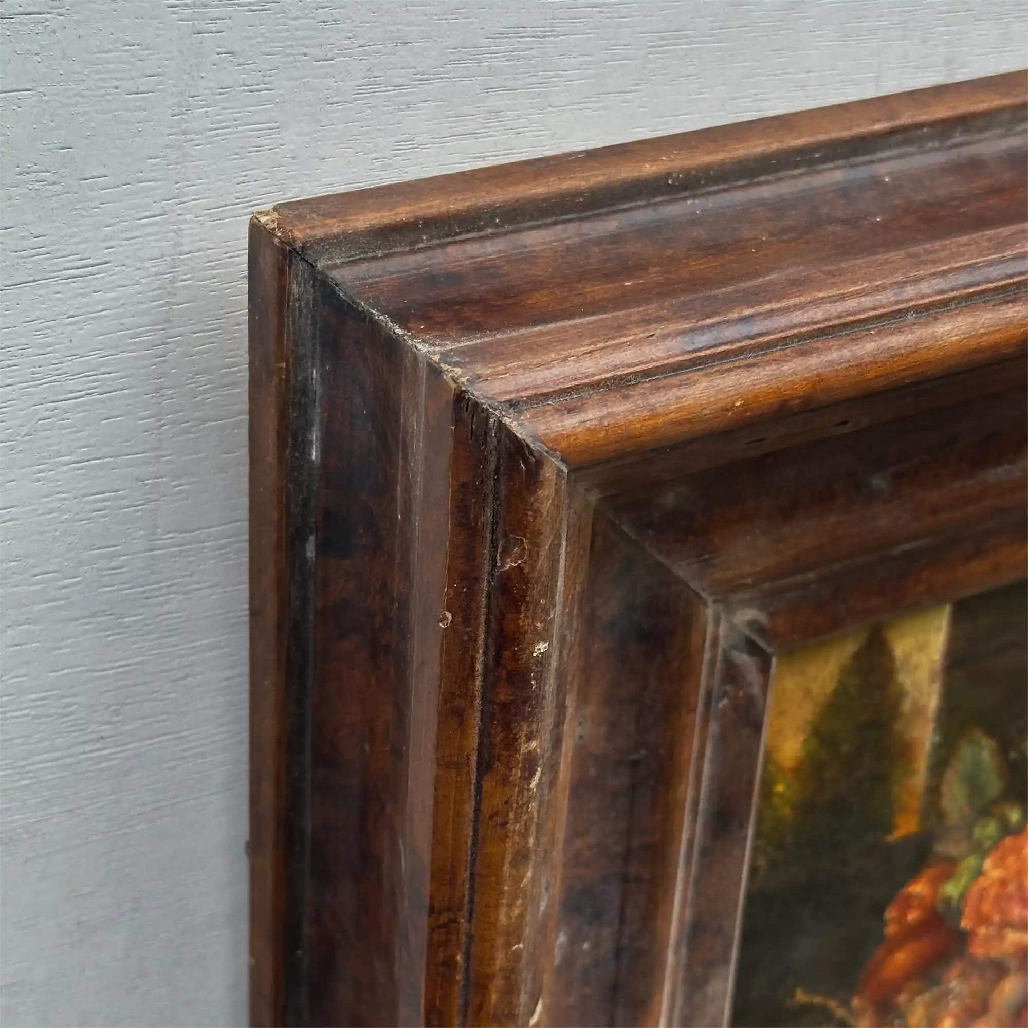 Original Classical Fruit Still Life Hand-Painted Oil Painting in Heavy Dark Wood Frame  (with Frame 43 x 38 cm) - Vintage Oil Painting - Arden Gallery