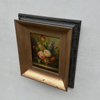 Original Framed Classical Floral Still Life Oil Painting, Vintage Flower Bouquet Art  (with Frame 37 x 42 cm ) - Vintage Oil Painting - Arden Gallery