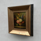Original Framed Classical Floral Still Life Oil Painting, Vintage Flower Bouquet Art  (with Frame 37 x 42 cm ) - Vintage Oil Painting - Arden Gallery