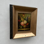 Original Framed Classical Floral Still Life Oil Painting, Vintage Flower Bouquet Art  (with Frame 37 x 42 cm ) - Vintage Oil Painting - Arden Gallery