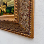 Original Framed Vintage Pastoral Sheep Oil Painting, European Countryside Landscape Art ( with Frame 42.5 x 47.5 cm ) - Vintage Oil Painting - Arden Gallery