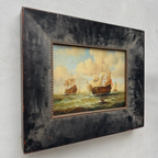 Original Framed Vintage Tall Ship Oil Painting, Maritime Seascape and Sailing Vessel Art - Vintage Oil Painting - Arden Gallery
