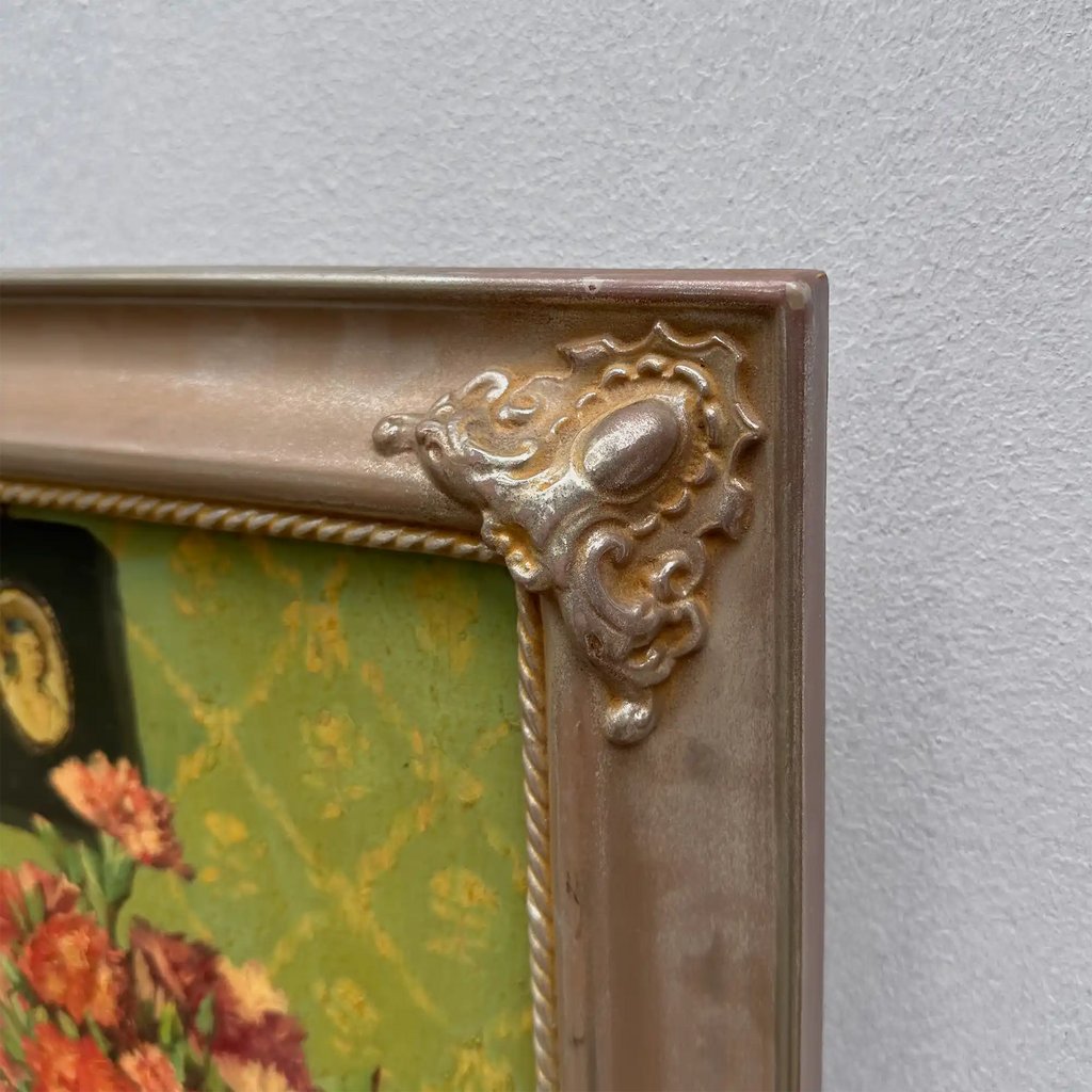 Original Hand-Painted French Vintage Carnation Still Life Oil Painting, 40x49cm - Vintage Oil Painting - Arden Gallery