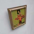 Original Hand-Painted French Vintage Carnation Still Life Oil Painting, 40x49cm - Vintage Oil Painting - Arden Gallery