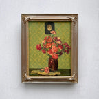 Original Hand-Painted French Vintage Carnation Still Life Oil Painting, 40x49cm - Vintage Oil Painting - Arden Gallery