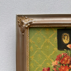 Original Hand-Painted French Vintage Carnation Still Life Oil Painting, 40x49cm - Vintage Oil Painting - Arden Gallery