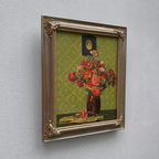 Original Hand-Painted French Vintage Carnation Still Life Oil Painting, 40x49cm - Vintage Oil Painting - Arden Gallery