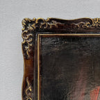 Original Hand-Painted Violin Still Life Oil Painting with Hand-Carved Solid Wood Frame (with Frame  45 × 55 cm) - Vintage Oil Painting - Arden Gallery