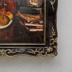 Original Hand-Painted Violin Still Life Oil Painting with Hand-Carved Solid Wood Frame (with Frame  45 × 55 cm) - Vintage Oil Painting - Arden Gallery
