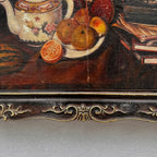 Original Hand-Painted Violin Still Life Oil Painting with Hand-Carved Solid Wood Frame (with Frame  45 × 55 cm) - Vintage Oil Painting - Arden Gallery