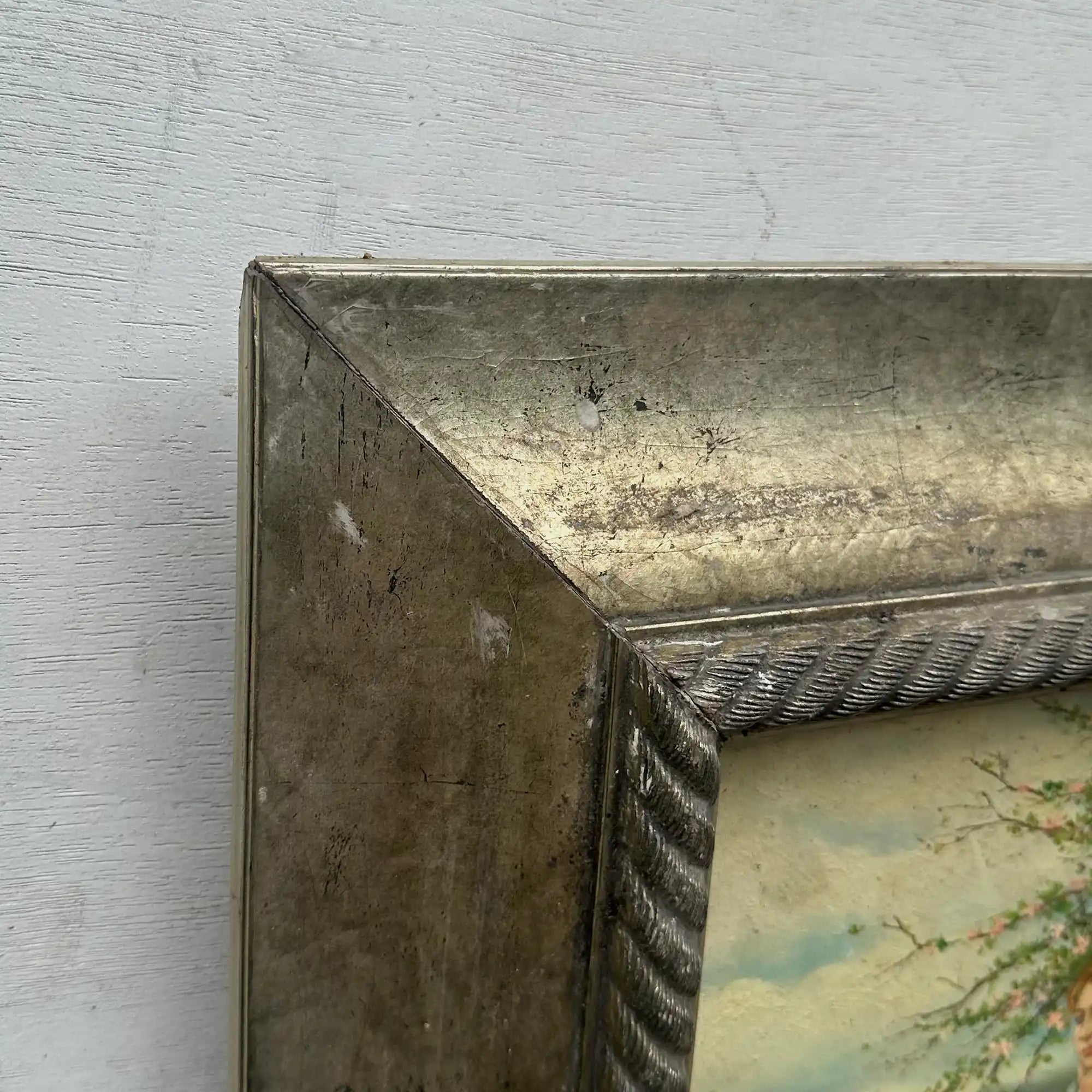 Original Hand Painted Vintage Figure Painting, Woman by the River Countryside Scene - Vintage Oil Painting - Arden Gallery