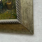 Original Hand Painted Vintage Figure Painting, Woman by the River Countryside Scene - Vintage Oil Painting - Arden Gallery