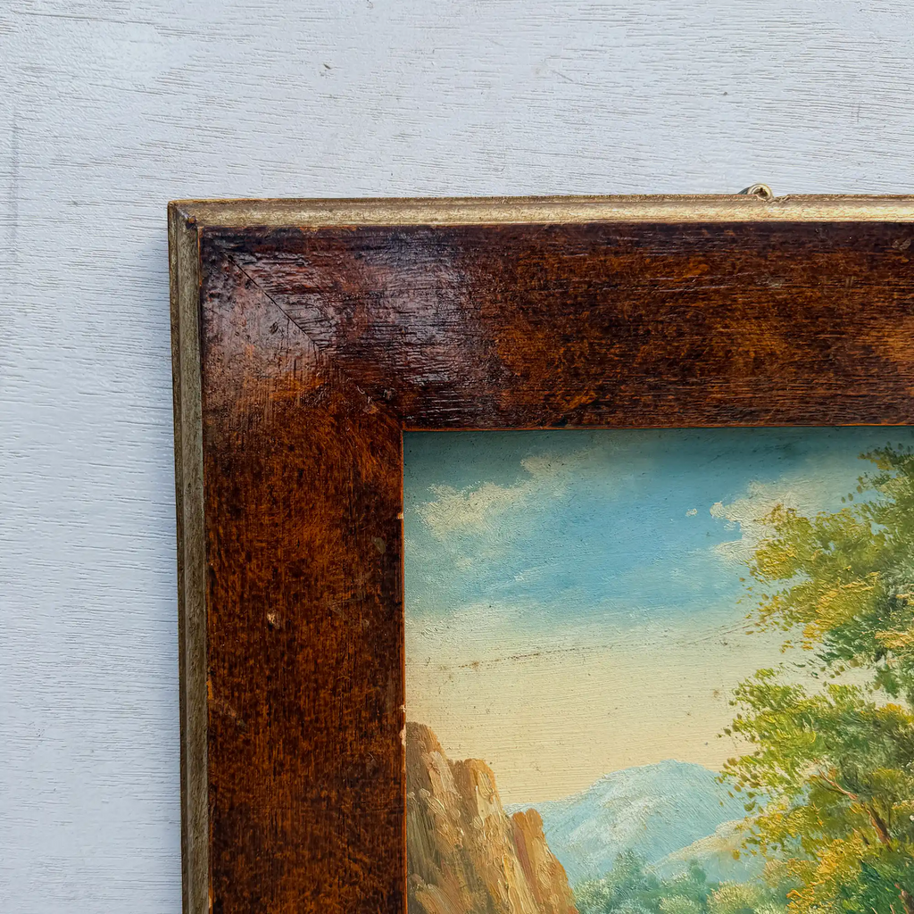 Original Hudson River School Style Landscape Oil Painting, Antique Framed Lake Art for Cabin Decor - Vintage Oil Painting - Arden Gallery
