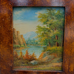 Original Hudson River School Style Landscape Oil Painting, Antique Framed Lake Art for Cabin Decor - Vintage Oil Painting - Arden Gallery