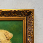 Original Vintage Animal Oil Painting, Two Puppies in Classical Gold Frame - Vintage Oil Painting - Arden Gallery