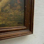 Original Vintage Farm Rooster Painting, Rustic Chicken Wall Art 10.4 × 12.4 in - Vintage Oil Painting - Arden Gallery