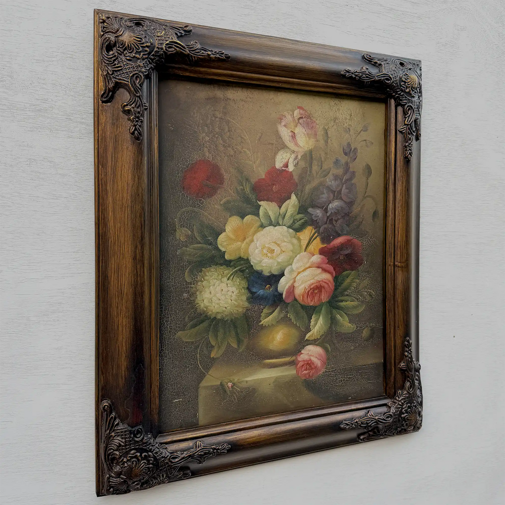 Original Vintage Floral Still Life Oil Painting, Classic Flower Bouquet Artwork 41 x 51 cm - Vintage Oil Painting - Arden Gallery