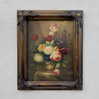 Original Vintage Floral Still Life Oil Painting, Classic Flower Bouquet Artwork 41 x 51 cm - Vintage Oil Painting - Arden Gallery