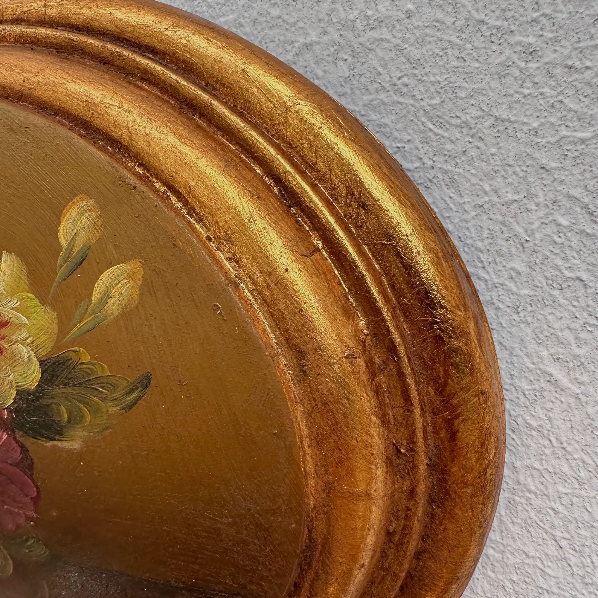Original Vintage Floral Still Life Painting, Romantic Oval Flower Decor 22 x 17 cm - Vintage Oil Painting - Arden Gallery