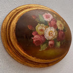 Original Vintage Floral Still Life Painting, Romantic Oval Flower Decor 22 x 17 cm - Vintage Oil Painting - Arden Gallery