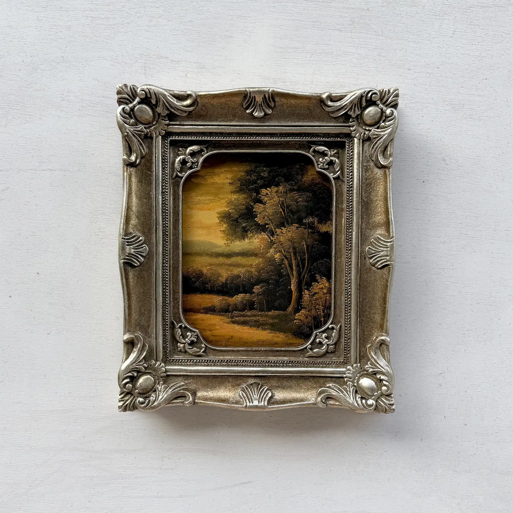 Original Vintage Landscape Oil Painting, Hand-Painted Artwork Featuring Country Road & Woodland Pastoral Scenery - Vintage Oil Painting - Arden Gallery