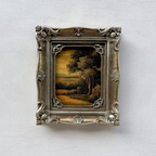 Original Vintage Landscape Oil Painting, Hand-Painted Artwork Featuring Country Road & Woodland Pastoral Scenery - Vintage Oil Painting - Arden Gallery