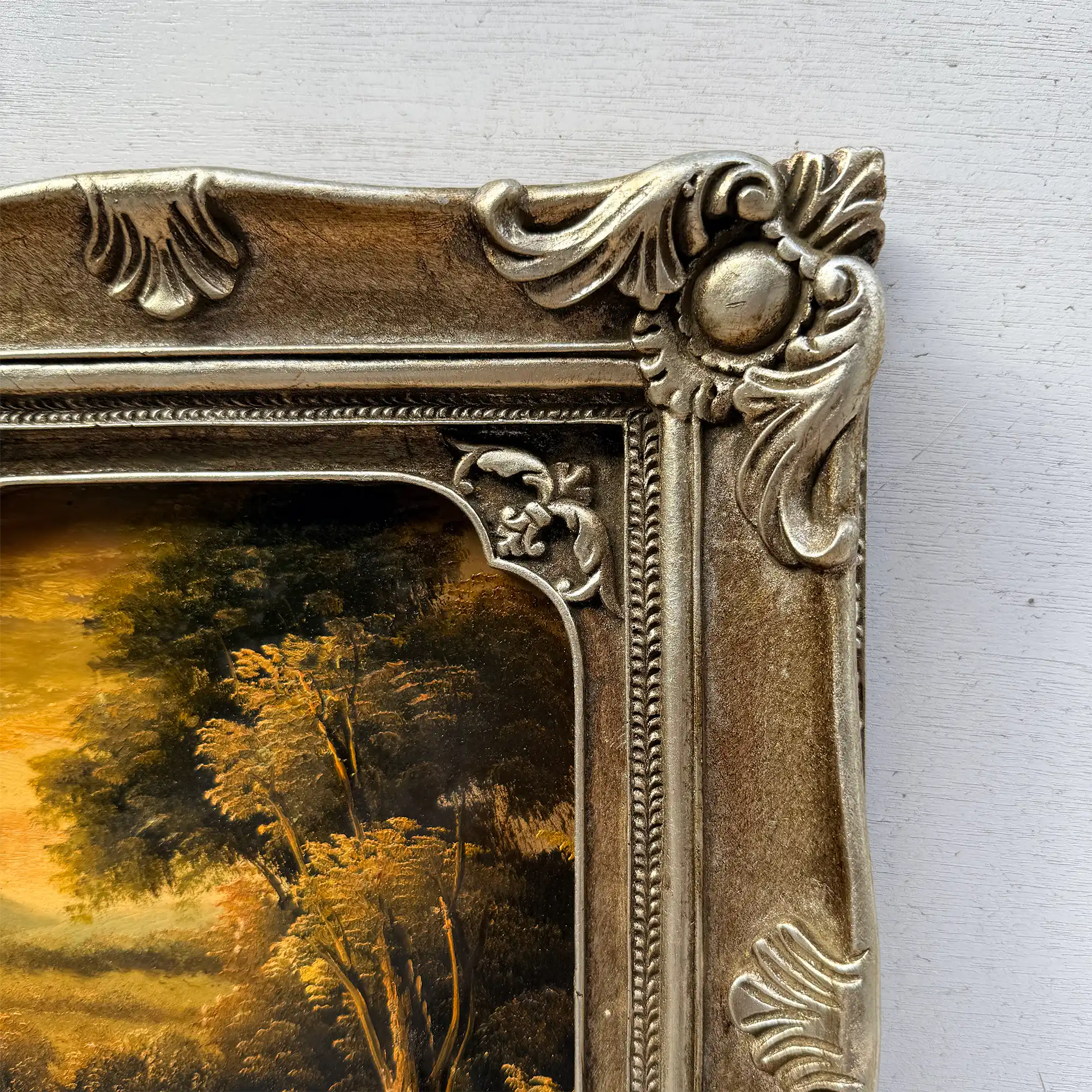 Original Vintage Landscape Oil Painting, Hand-Painted Artwork Featuring Country Road & Woodland Pastoral Scenery - Vintage Oil Painting - Arden Gallery