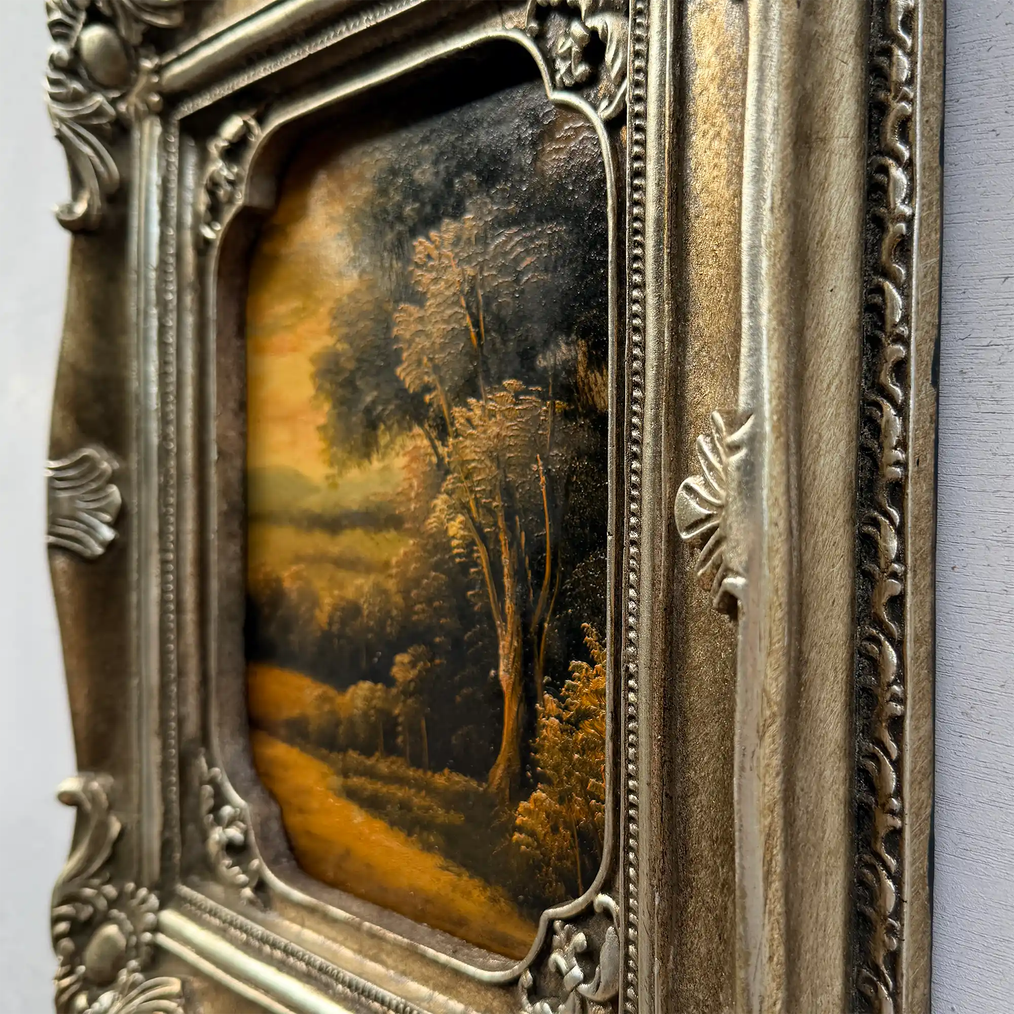 Original Vintage Landscape Oil Painting, Hand-Painted Artwork Featuring Country Road & Woodland Pastoral Scenery - Vintage Oil Painting - Arden Gallery