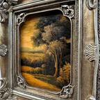 Original Vintage Landscape Oil Painting, Hand-Painted Artwork Featuring Country Road & Woodland Pastoral Scenery - Vintage Oil Painting - Arden Gallery