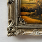 Original Vintage Landscape Oil Painting, Hand-Painted Artwork Featuring Country Road & Woodland Pastoral Scenery - Vintage Oil Painting - Arden Gallery