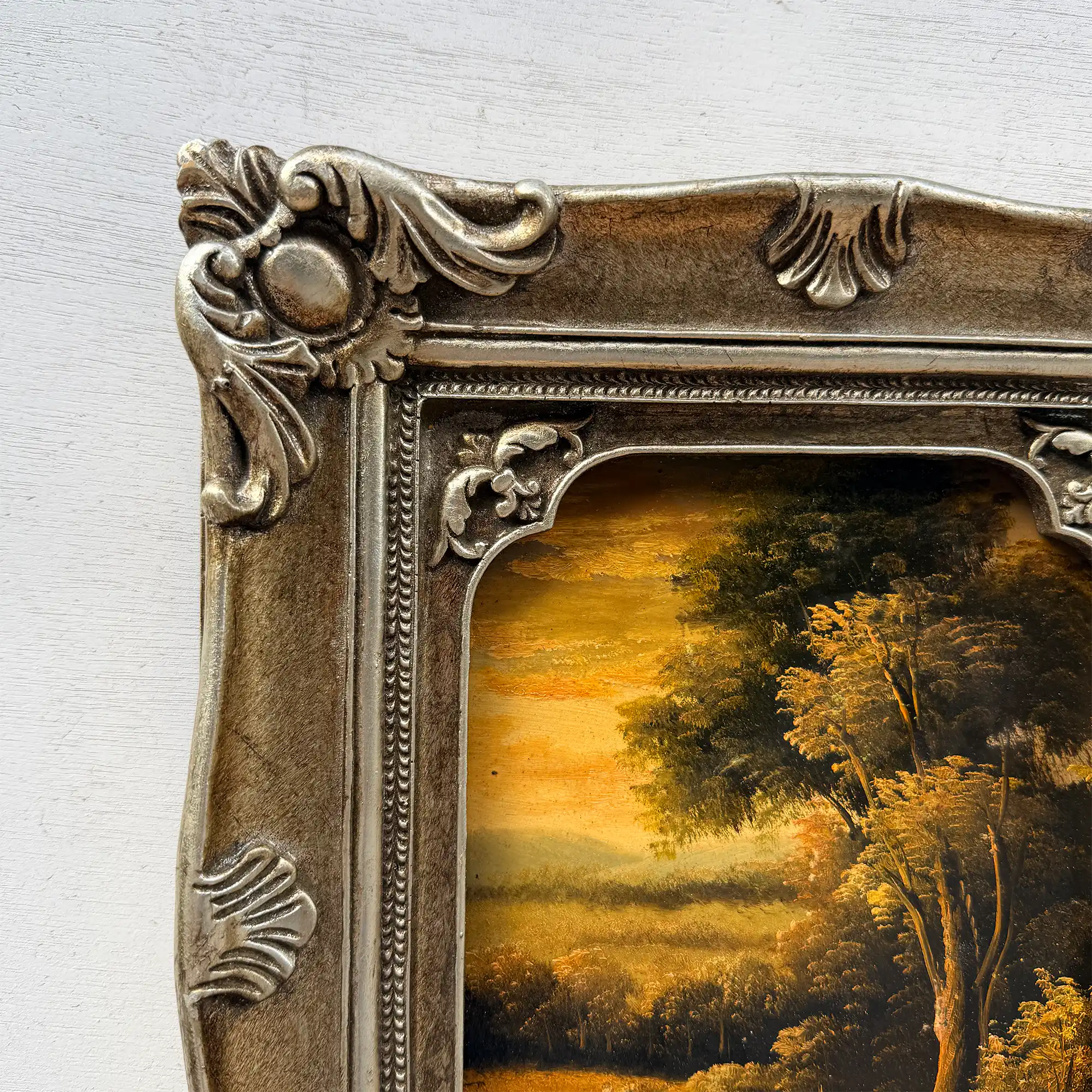 Original Vintage Landscape Oil Painting, Hand-Painted Artwork Featuring Country Road & Woodland Pastoral Scenery - Vintage Oil Painting - Arden Gallery