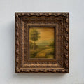 Original Vintage Landscape Oil Painting, Rustic Countryside Path Scene in Ornate Wooden Frame – 15.7 × 17.7 in - Vintage Oil Painting - Arden Gallery