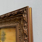 Original Vintage Landscape Oil Painting, Rustic Countryside Path Scene in Ornate Wooden Frame – 15.7 × 17.7 in - Vintage Oil Painting - Arden Gallery