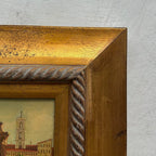 Original Vintage Roman Ruins Oil Painting, Classical European Architecture Art in Gold Frame - Vintage Oil Painting - Arden Gallery