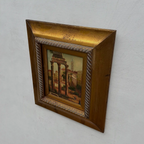 Original Vintage Roman Ruins Oil Painting, Classical European Architecture Art in Gold Frame - Vintage Oil Painting - Arden Gallery