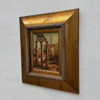Original Vintage Roman Ruins Oil Painting, Classical European Architecture Art in Gold Frame - Vintage Oil Painting - Arden Gallery