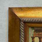 Original Vintage Roman Ruins Oil Painting, Classical European Architecture Art in Gold Frame - Vintage Oil Painting - Arden Gallery