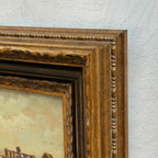 Original Vintage Sheep Farm Oil Painting, Rural Landscape Wall Art in Ornate Frame - Vintage Oil Painting - Arden Gallery
