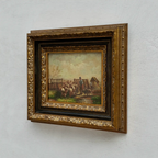Original Vintage Sheep Farm Oil Painting, Rural Landscape Wall Art in Ornate Frame - Vintage Oil Painting - Arden Gallery