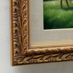 Pastoral Shepherd Scene with Sheep on Meadow, Original Hand-Painted Oil Painting Signed by Artist R. Maas, Ornate Carved Gilded Frame - Vintage Oil Painting - Arden Gallery