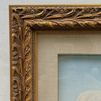 Pastoral Shepherd Scene with Sheep on Meadow, Original Hand-Painted Oil Painting Signed by Artist R. Maas, Ornate Carved Gilded Frame - Vintage Oil Painting - Arden Gallery