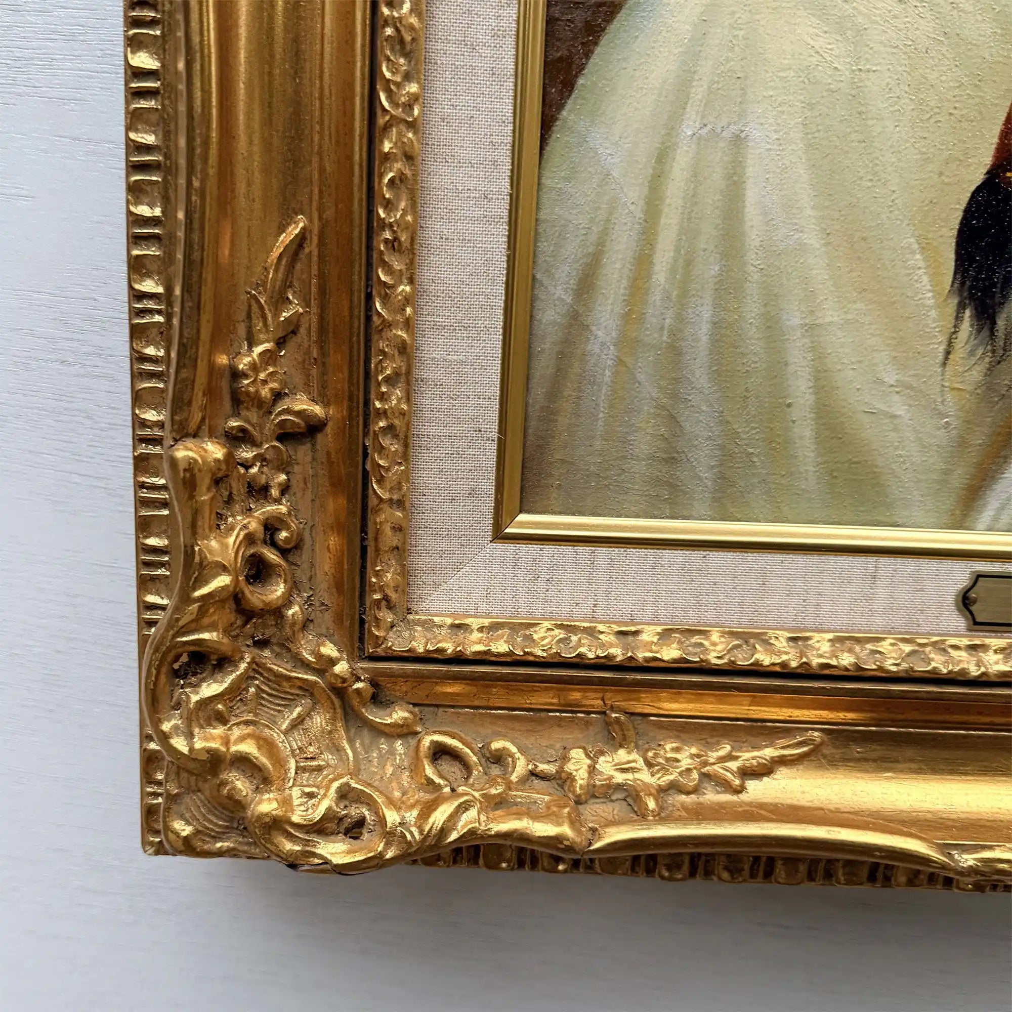 Portrait of Madame Ackerman | Vintage Oil Reproduction after Winterhalter | Ornate Frame | 19.3×22.8in - Vintage Oil Painting - Arden Gallery