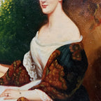 Portrait of Madame Ackerman | Vintage Oil Reproduction after Winterhalter | Ornate Frame | 19.3×22.8in - Vintage Oil Painting - Arden Gallery