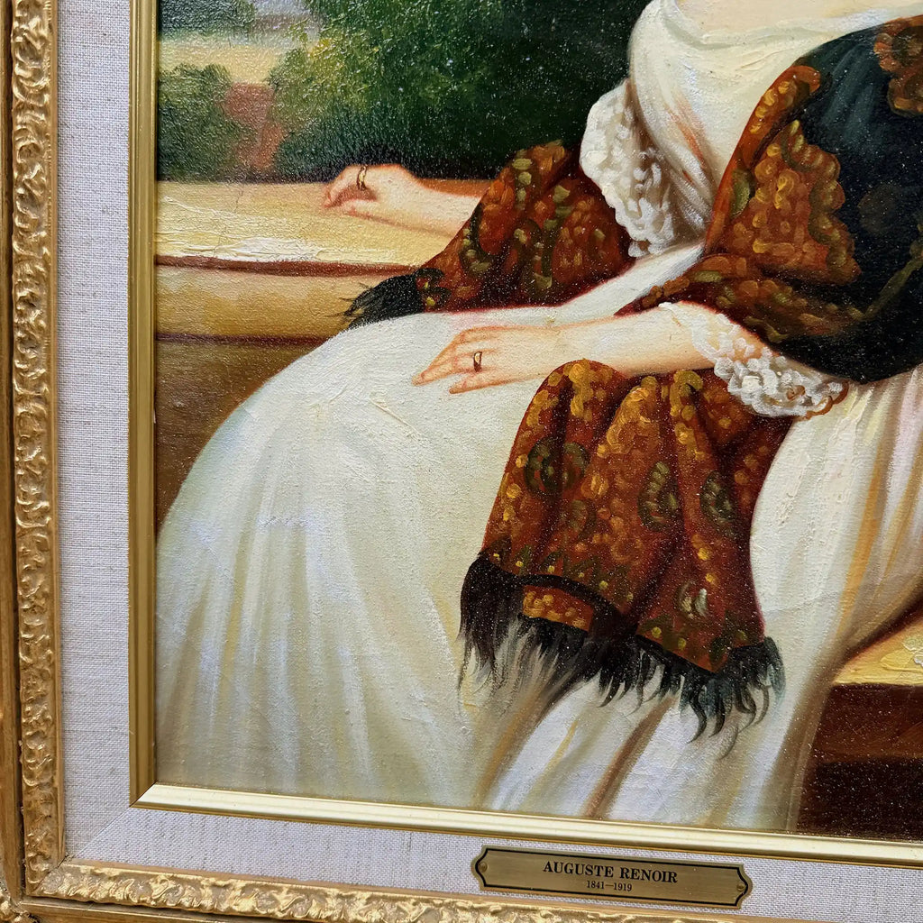 Portrait of Madame Ackerman | Vintage Oil Reproduction after Winterhalter | Ornate Frame | 19.3×22.8in - Vintage Oil Painting - Arden Gallery