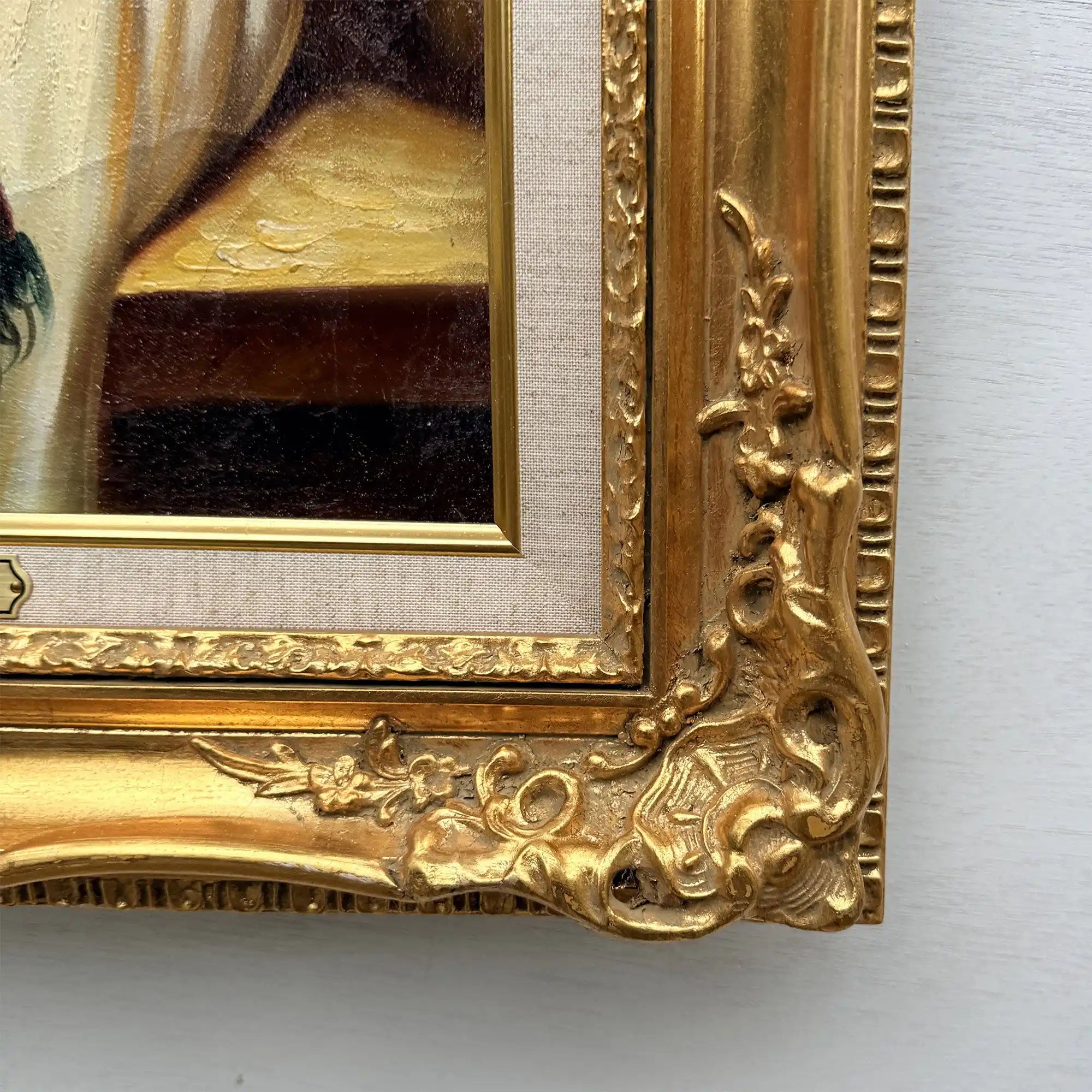 Portrait of Madame Ackerman | Vintage Oil Reproduction after Winterhalter | Ornate Frame | 19.3×22.8in - Vintage Oil Painting - Arden Gallery