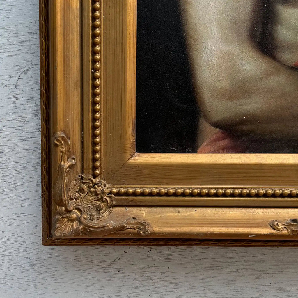 The Crown of Thorns | Vintage Religious Oil Painting | Ornate Gold Frame | 17.3×21.3in - Vintage Oil Painting - Arden Gallery
