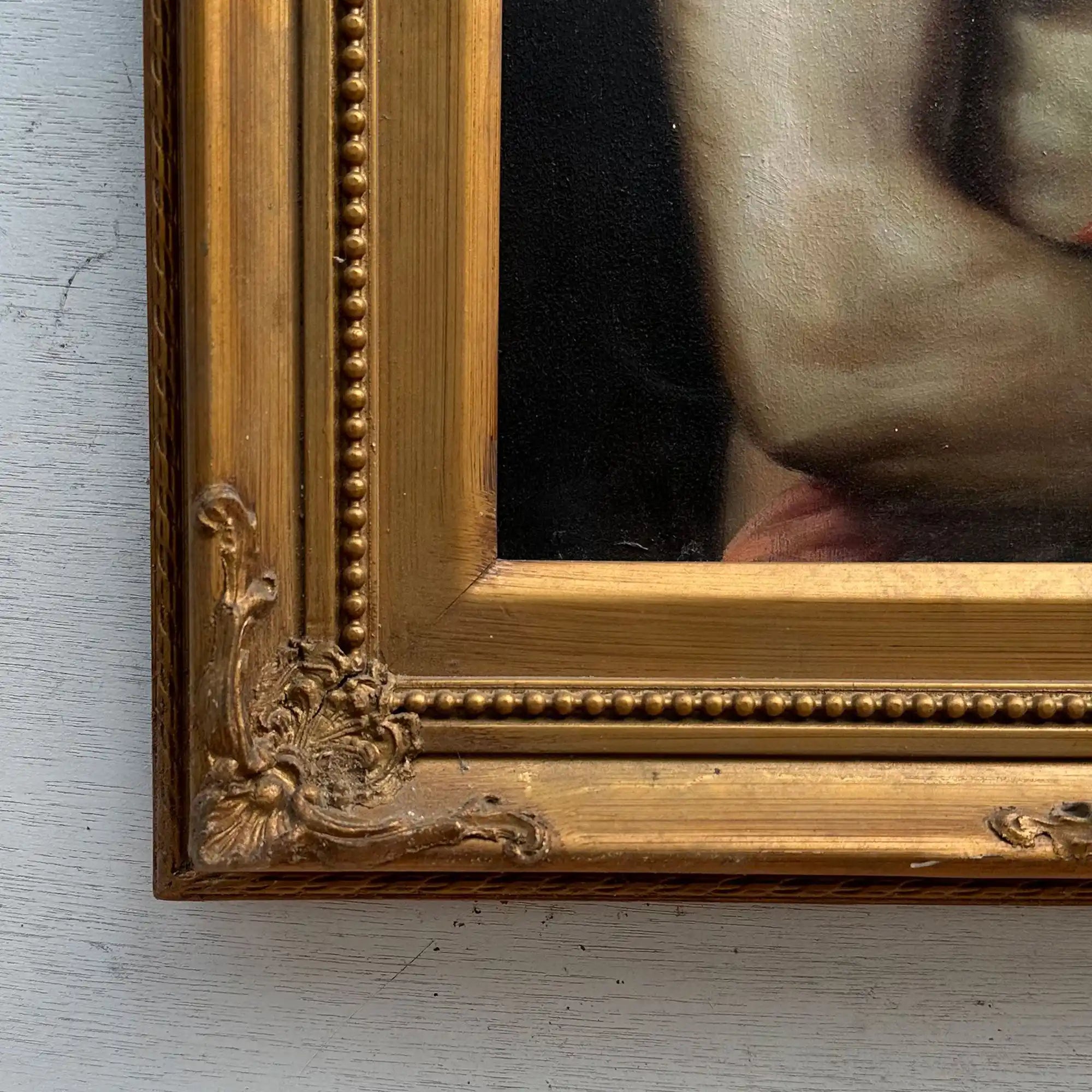 The Crown of Thorns | Vintage Religious Oil Painting | Ornate Gold Frame | 17.3×21.3in - Vintage Oil Painting - Arden Gallery