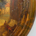 The Old Town Lane | Vintage European Street Scene Oil Painting | Oval, Craquelure | 10.6×12.6in - Vintage Oil Painting - Arden Gallery