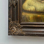 Two Cats Resting Together Oil Painting | Vintage Cat Portrait | Ornate Dark Frame |  21.7×17.7in - Vintage Oil Painting - Arden Gallery